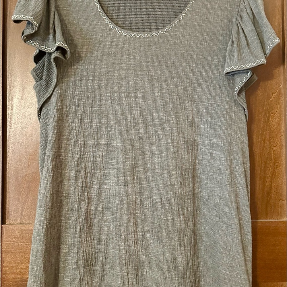 Gray Ruffle Sleeve Women's Top by Max Studio